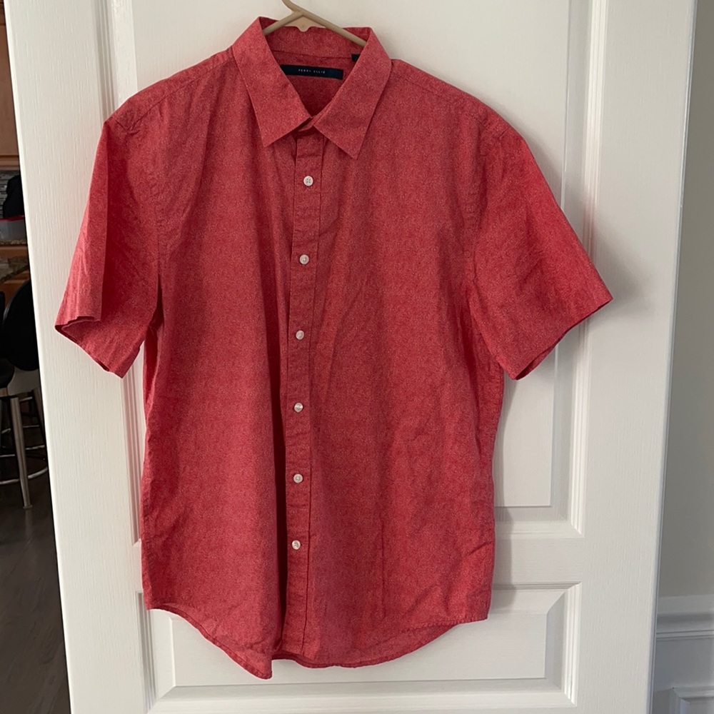 Men’s Perry Ellis short red sleeve button up shirt